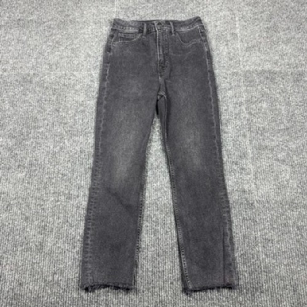 Gap Vintage Slim Sky High Jeans Absolute Black 27/4 Short Frayed Hem 703536-00